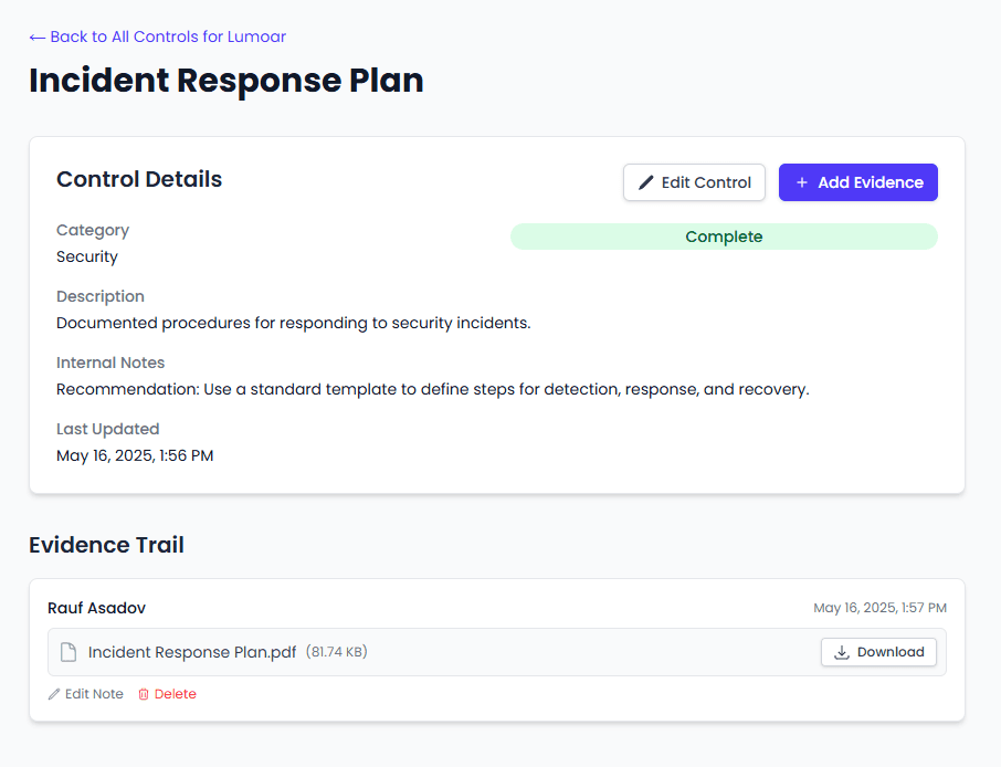 Lumoar Dashboard Feature